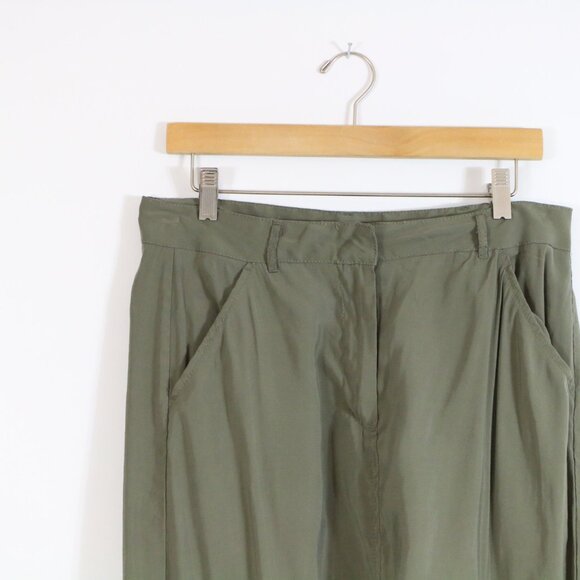 *Max Studio Olive Green Skirt with Slit - Picture 3 of 7